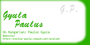 gyula paulus business card